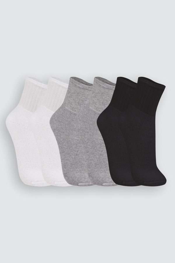 Kit 6 Pares de Meias Esportivas Atoalhadas Tamanho: G | Cor: Sortida