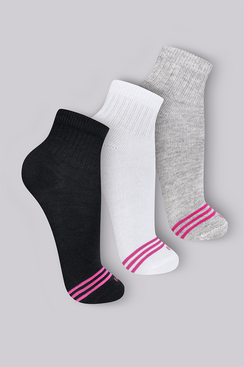 Kit com 3 Meias Trifil Infantil Cano Curto Esportiva Listras